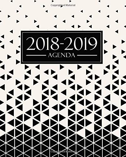 Agenda 2018-2019: 1 de septiembre, 2018 - 31 de agosto, 2019: 190 x 235 mm : Agenda 2018-2019 semana vista español : 160 g/m² : Agenda semanal 12 meses: Triángulos abstractos en blanco y negro