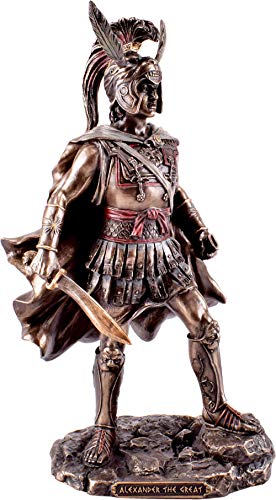 Alejandro Magno con Espada y Casco (Estatua/Escultura de Bronce Fundido en frío 30cm / 11.81 Pulgadas)