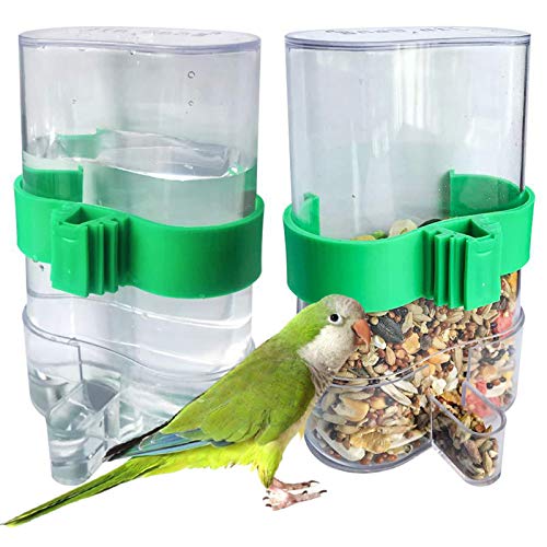 Alimentador Automático De Pájaros Para Loros Dispensador De Agua Para Pajaros Mascotas Alimento Automático Alimentador De Pájaros Agua Comedero Automático Para Pajaros Para Loros Pájaros Animales 2PCS