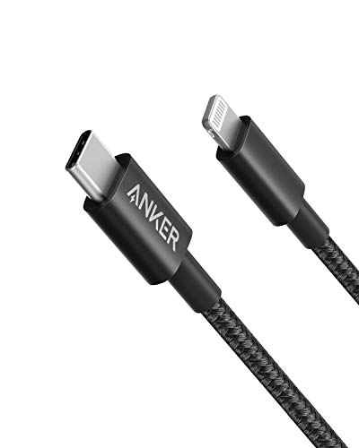 Anker Cable USB C a Lightning, Cable de Carga USB-C a Lightning de Nailon [1m, Certificado Apple MFi], para iPhone SE / 11 Pro/X/XS/XR / 8 Plus/AirPods Pro, Compatible con Power Delivery