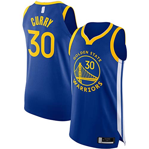 ANMOQI Royal – Curry Custom Camiseta de baloncesto de malla dorada Stephen Warriors # 30 2020/21 Jersey State Icon Edition-S