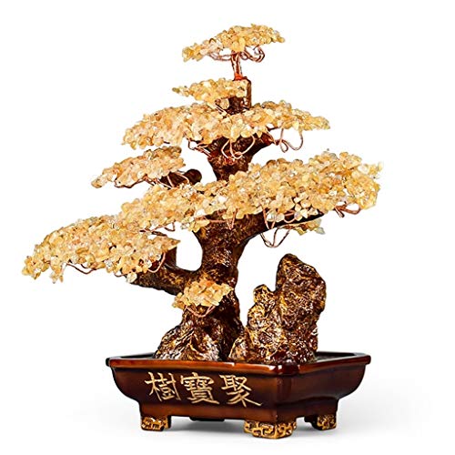 Árbol del dinero bonsai feng shui Dinero árbol Bonsai Fengshui Gema Decoración for la riqueza y la suerte de piedras preciosas-árbol for la buena suerte, riqueza y prosperidad-Home Office Decor don es