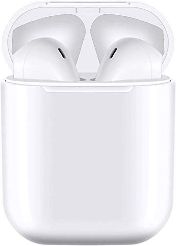 Auricular Bluetooth 5.0, Auriculares inalámbricos Bluetooth In-Ear Mini Auriculares, reducción del Ruido estéreo 3D HD -IPX7 Resistentes al Agua-Blanco for iPhone/Airpods/AirPods Pro/Apple (Blanco)