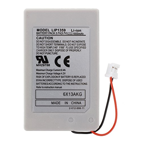 baterias - SODIAL(R) 2 x 1800mAh Bateria de repuesto compatible con PS3 Controlador remoto delgado