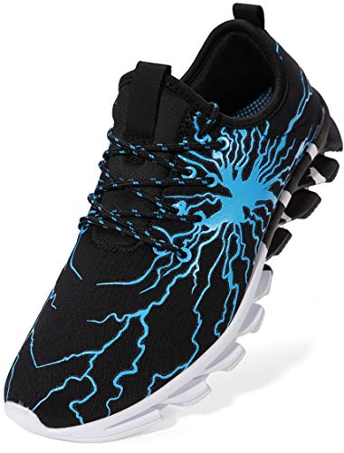 BRONAX Zapatos para Correr Hombre Zapatillas de Deportes Tenis Deportivas Running Calzado Trekking Sneakers Gimnasio Transpirables Casual Montaña Negro Azul 42