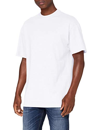 Build Your Brand Premium Combed Jersey Loose Camiseta, Blanco, S para Hombre