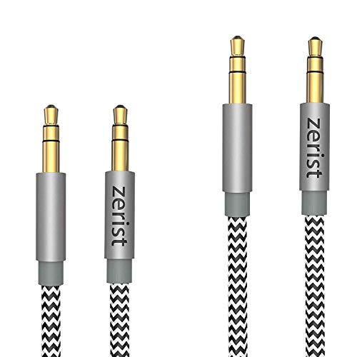 Cable Auxiliar, 1,2 m, Nailon Trenzado, Cable de Audio Jack de 3,5 mm para Coches, Auriculares, Altavoces, iPhone, iPad, iPod, Samsung, y Reproductores de MP3.
