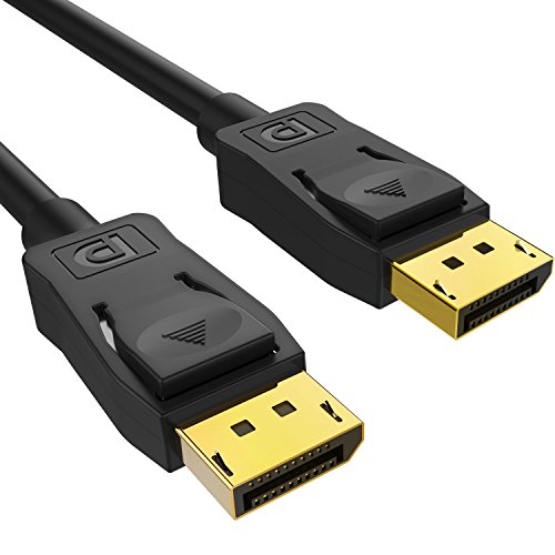 Cable DisplayPort a DisplayPort Syncwire - Cable DP a DP de Alta Velocidad 32.4Gbps para Ethernet,Retorno de Audio,Video 4K HD 2160p-1080p,3D,Xbox Playstation PS3 PS4 PC - 2M Negro