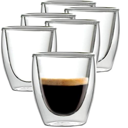 Caffé Italia Torino 6 x Juego de Vasos para Espresso 60 ml - Vasos Térmicos - para Bebidas frías, Calientes, té y Latte Macchiato - Aptos para lavavajillas