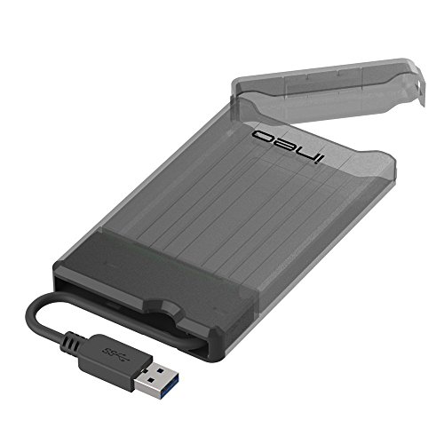 Caja con USB 3.1 para Disco Duro Externo 2.5'' - ElecGear Carcasa para SATA III HDD y SSD, Optimizado para SSD, SuperSpeed Hard Drive Enclosure, UASP, Cable Integrado, Tipo A