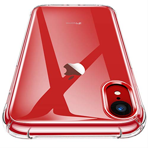 CANSHN Funda iPhone XR, Carcasa Protectora Antigolpes Transparente con Parachoques de TPU Suave Flexible [Slim Delgada] Anti-Choques Compatible para Apple iPhone XR 6,1” - Transparente