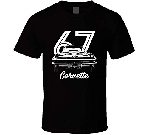 Cargeektees.com 1967 Corvette Grill View with Year and Model Dark Color T Shirt