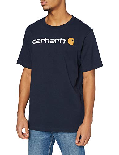 Carhartt Core Logo Workwear Short-Sleeve T-Shirt Camiseta, Navy, M para Hombre