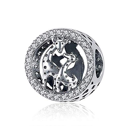 Charm de pájaro de plata esterlina joyería de moda Animal Charm Bead para pulseras Pandora (encantos de jirafa)