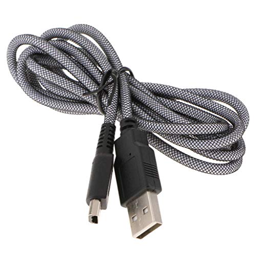 Childhood Rejilla de plata Cable de carga USB de 5Ft 1.5m Cable de alimentación Adaptador de cable para DSi NDSi DSI XL 2DS 3DS N3DS XL