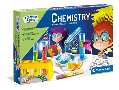 Clementoni Juego-Química Ciencias-Laboratorio y Kit de esperiment para niños de 8 años o más-Made in Italy, (versión en inglés), Multicolor (61726)