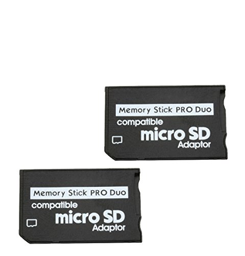 com-four® Tarjeta de Memoria del Adaptador 2X Micro SDHC a MS Pro Duo microSD a Memory Stick para cámara Sony PSP teléfono móvil máx. 16 GB (2 Piezas V1)