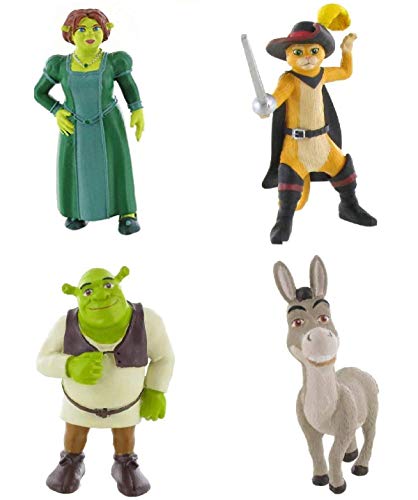 Comansi Conjunto de Figuras Shrek con Shrek, Fiona, Burro y Gato