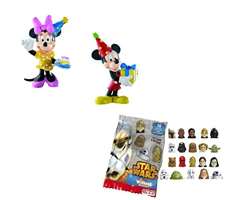 Comansi Lote 2 Figuras Bullyland Mickey celebración - cumpleaños - Mickey - Minnie + Regalo
