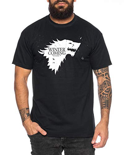 Coming Game Camiseta de Hombre Cool Thrones Shirt, Farbe2:Negro, Größe2:XXXX-Large