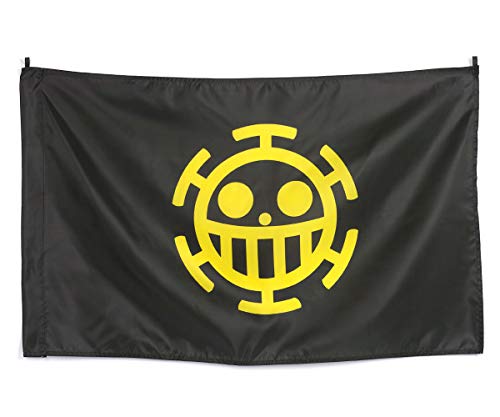 CoolChange Bandera de One Piece Avec Jolly Roger de la tripulación de los Piratas Heart, Amarillo