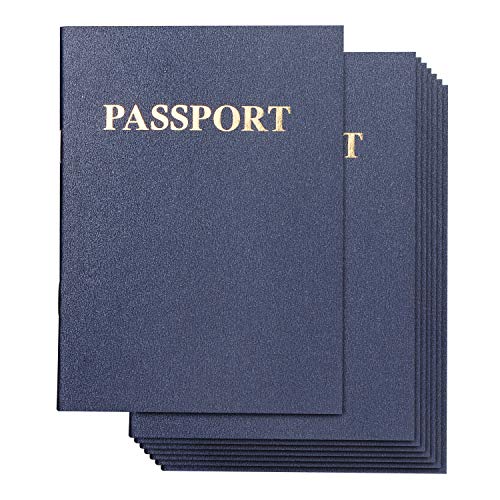Cuaderno en Blanco Passport (Pack de 24) 13,6 x 10cm - Bloc de Notas en Blanco Pasaporte para Juego de Simulación, Álbum de Recorte y Proyectos Escolares - Libreta Hojas en Blanco (Azul Marino)