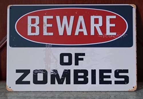 Cuidado de Zombies Walking Dead placa metálica, retro Póster para pared Home Regalo Decoración de pared 20 x 30 cm