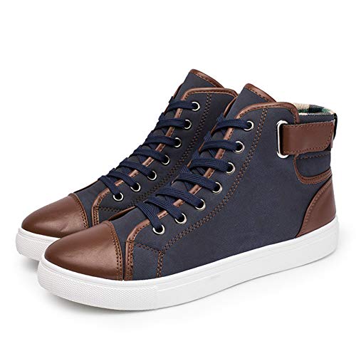 Dastrues Fashion Men Casual High Top Sneakers Shoes, Casual High-Top Skate Shoes, Comfortable and Durable Rubber Sole Oxfords Leather Shoes Lace-up Autumn Winter