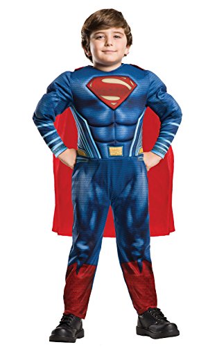 DC Comics - Disfraz de Superman Deluxe para niño, infantil 7-8 años (Rubie's 640813-L)