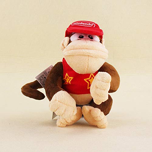 Decanyue 14-19cm Dos Estilos Super Mario Bros Monkey Donkey Kong y Diddy Kong Peluches Rellenos Suaves Regalos para niños 14-19cm B