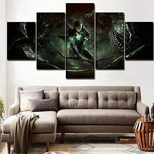 Decoración del hogar 5 Personajes Poster Platinum Game Painting Canvas HD Print Living Room Wall Art Deco Frame
