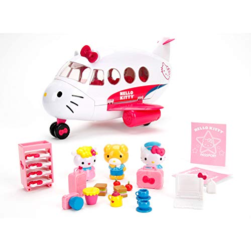 Dickie - Hello Kitty Avión con figuras, apertura de techo, incluye 3 figuras y 20 accesorios (Dickie 253248000)