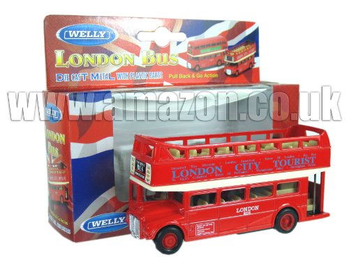 Diecast London Bus Open Top - Tire hacia atrás y Go Acción [Toy]