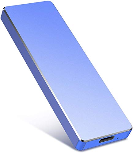Disco duro externo de 2 TB tipo C/USB 3.1 disco duro externo para PC, Mac, Windows (2 TB, azul)