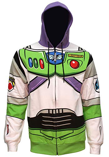 Disney Pixar Toy Story Men's I Am Buzz Lightyear Astronaut Costume Adult Sweatshirt Zip Hoodie (XS)