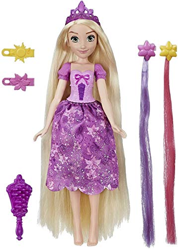 Disney Princess Hair Style Creations Rapunzel - Muñeca de Moda, Juguete de Peinado con Cepillo, Clips para el Pelo, Extensiones de Cabello y Moda extraíble