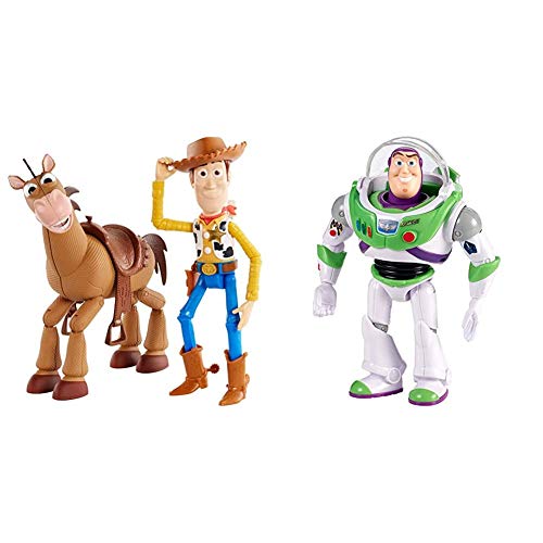 Disney Toy Story 4 Pack de Aventuras de Woody y Perdigón, Juguetes niños + 3 años (Mattel GDB91) + Mattel- Disney Toy Story 4-Figura básica Buzz Lightyear con Casco