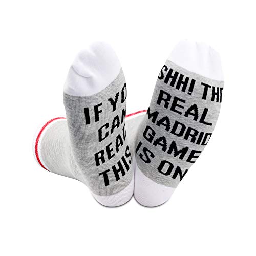 Divertidos regalos del Club de Fútbol Si usted puede leer este Shh El Juego del Real Madrid está en calcetines para los amantes de Madrid