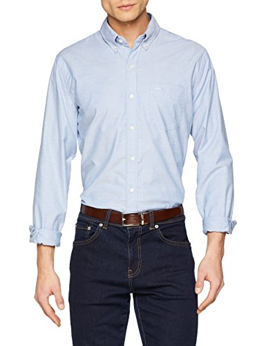 Dockers Stretch Oxford Shirt Camisa, Azul (Delft 0001), Small para Hombre