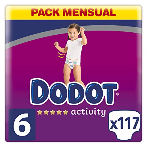 Dodot Activity - Pañales con Ajuste más Resistente,13 kg+, Talla 6, 117 Unidades