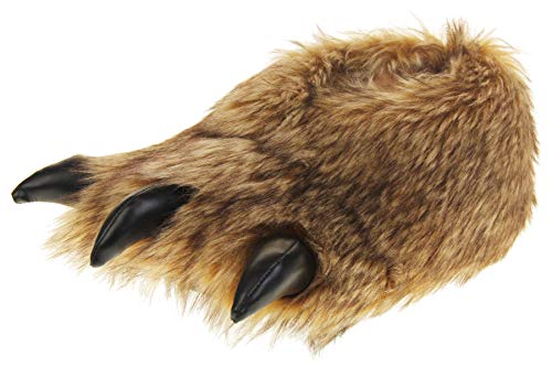 Dunlop Zapatillas de pelo sintético para hombre, diseño de zarpa de monstruo o de bulldog, color Marrón, talla 42/43 EU