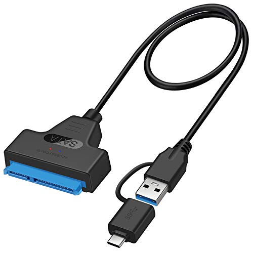 EasyULT USB 3.0 a SATA Cable del Adaptador para 2.5"SSD/HDD Drives, Convertidor Cable USB3.0/Type-C a SATA para Discos Duro, Soporte UASP SATA III - 50cm