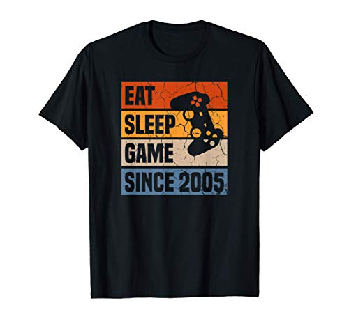 Eat Sleep Game Since 2005 16º Cumpleaños 16 Años Videojuego Camiseta