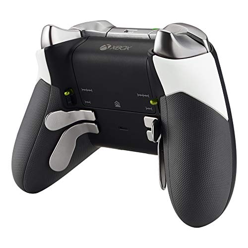eXtremeRate Agarre de Goma para Xbox One Elite Carcasa Exterior de Grip Empuñadura Antideslizante Grip Tacto Suave Mango de reemplazo Kit para Mando de Xbox One Elite Modelo 1698(Blanco)