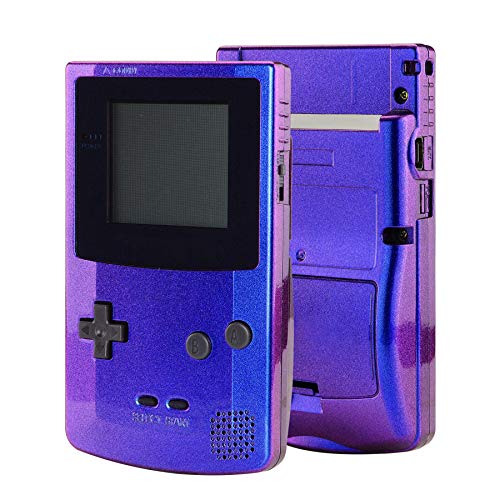 eXtremeRate Camaleón púrpura azul GBC cubierta de repuesto de carcasa completa con botones tornillos destornilladores juego de herramientas para Gameboy color – consola de juego portátil no incluida