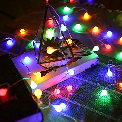 Fairy tale garland LED ball string light impermeable al aire libre bombilla LED luz fiesta / Navidad / jardín cadena de luz batería multicolor 2m10 leds