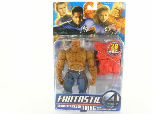 FANTASTIC FOUR / LES 4 FANTASTIQUES : FIGURINE CLOBBER 'N CRUSH - THE THING WITH COLLAPSING CAR - LA CHOSE