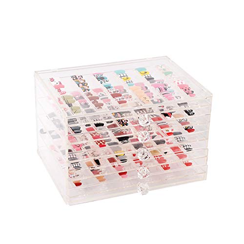 Fautly Caja de exhibición de uñas para uñas, 300 unidades, modelo de salón de uñas, transparente