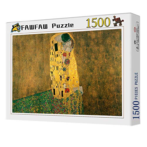 FAWFAW Puzzle Personalizado 1500 Piezas, Gustav Klimt El Beso 1500/1000/500/300 Piezas