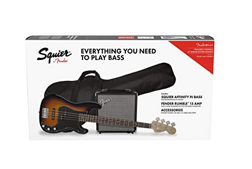 Fender Squier Affinity Precision Bass PJ LRL Brown Sunburst + Funda + Rumble 15 Bajo Eléctrico